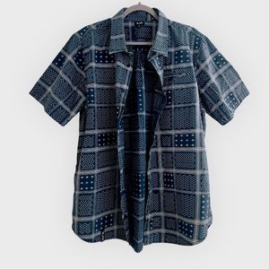 LRG | Cotton Polo Shirt | Men’s XL | Blue Teal | Pattern | Made in India | $25